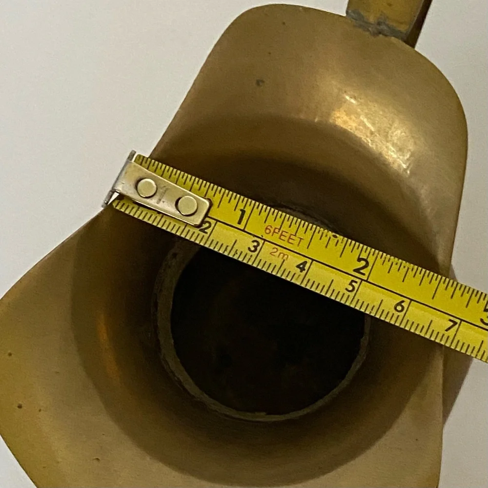 Vintage Solid Brass Pitcher Jug Vase Pretty Handle 6.5” Tall